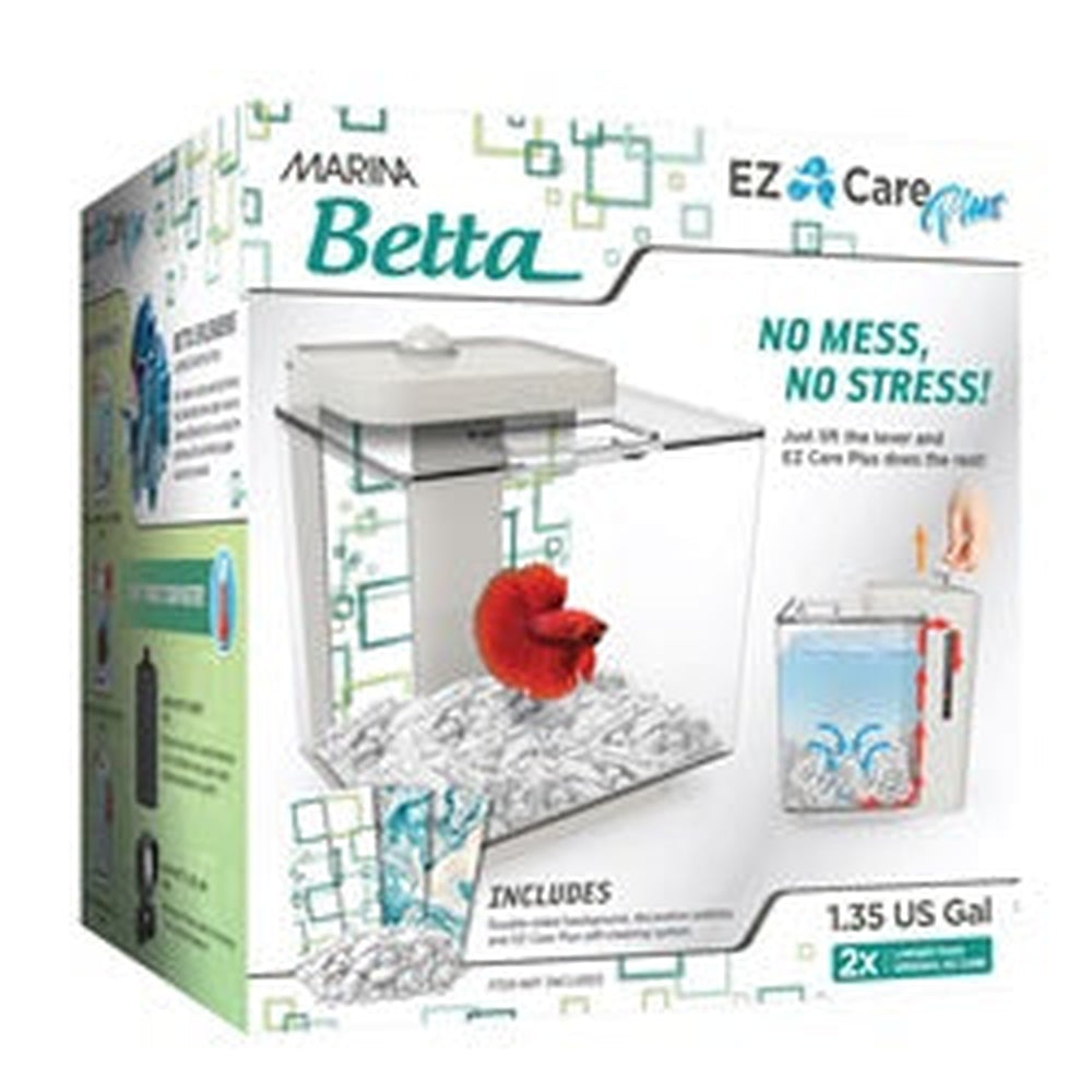 Marina 1.35 gal EZCare Betta Aquarium, White EZ Care Plus