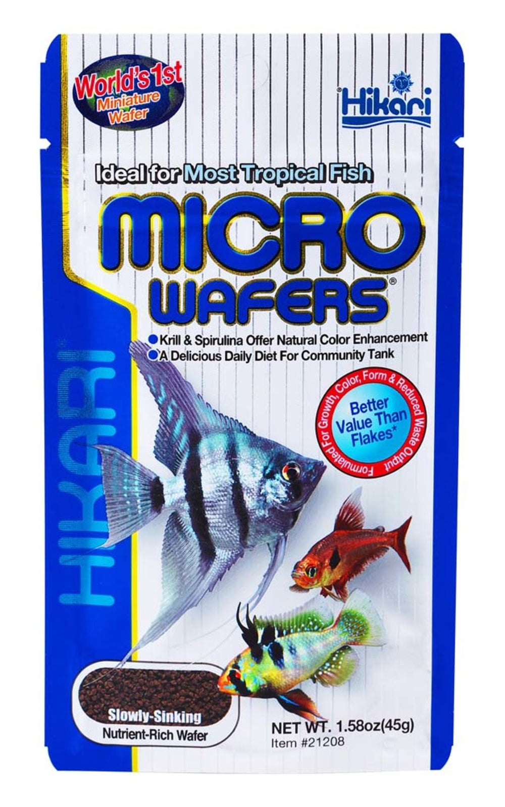 Hikari Tropical Micro Wafers Slow Sinking Wafer Fish Food 1.58 oz Aquatic Diet Hikari