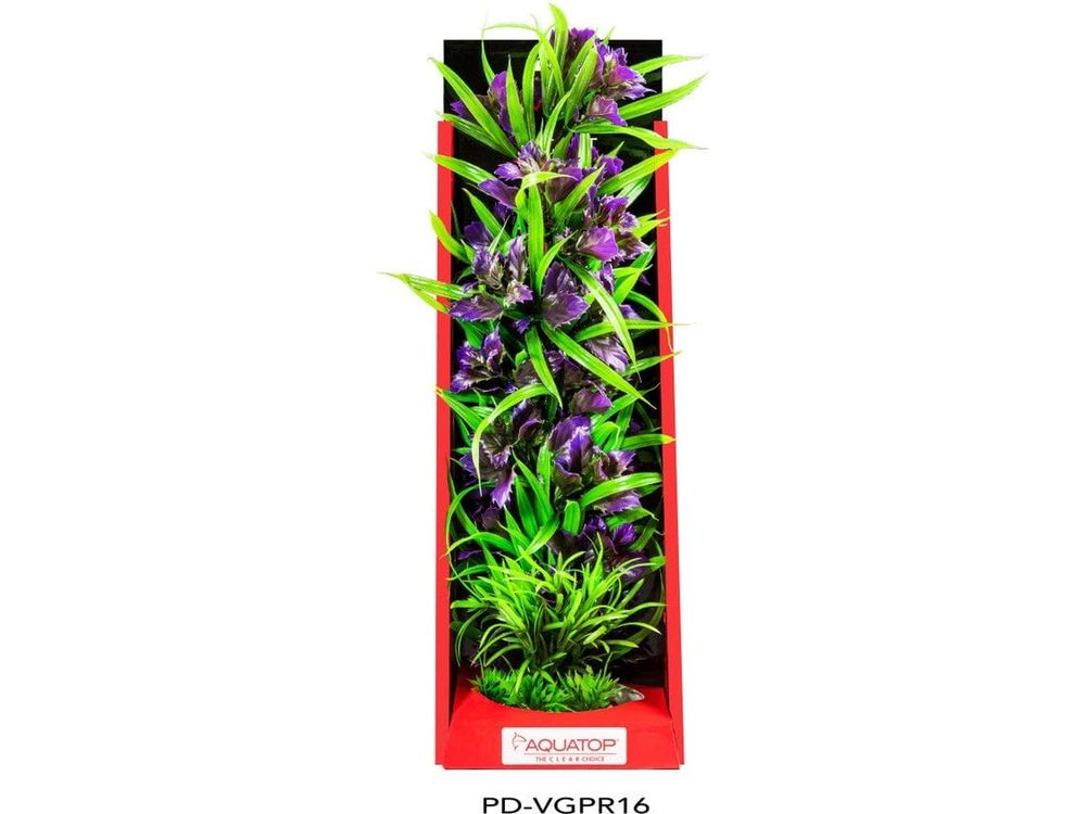 Aquatop Vibrant Garden Plant Purple, 16 in Aquatic Decor Aquatop 