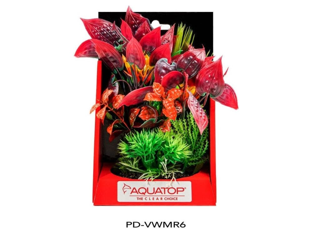 Aquatop Vibrant Wild Plant Mixed Red, 6 in Aquatic Decor Aquatop 