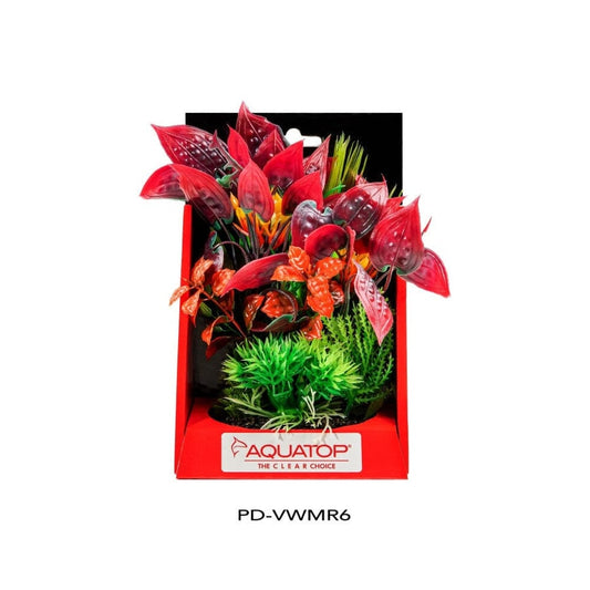 Aquatop Vibrant Wild Plant Mixed Red, 6 in Aquatic Decor Aquatop 