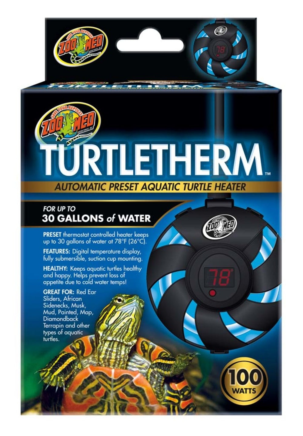 Zoo Med Turtletherm Automatic Preset Aquatic Turtle Heater 1ea/100 W