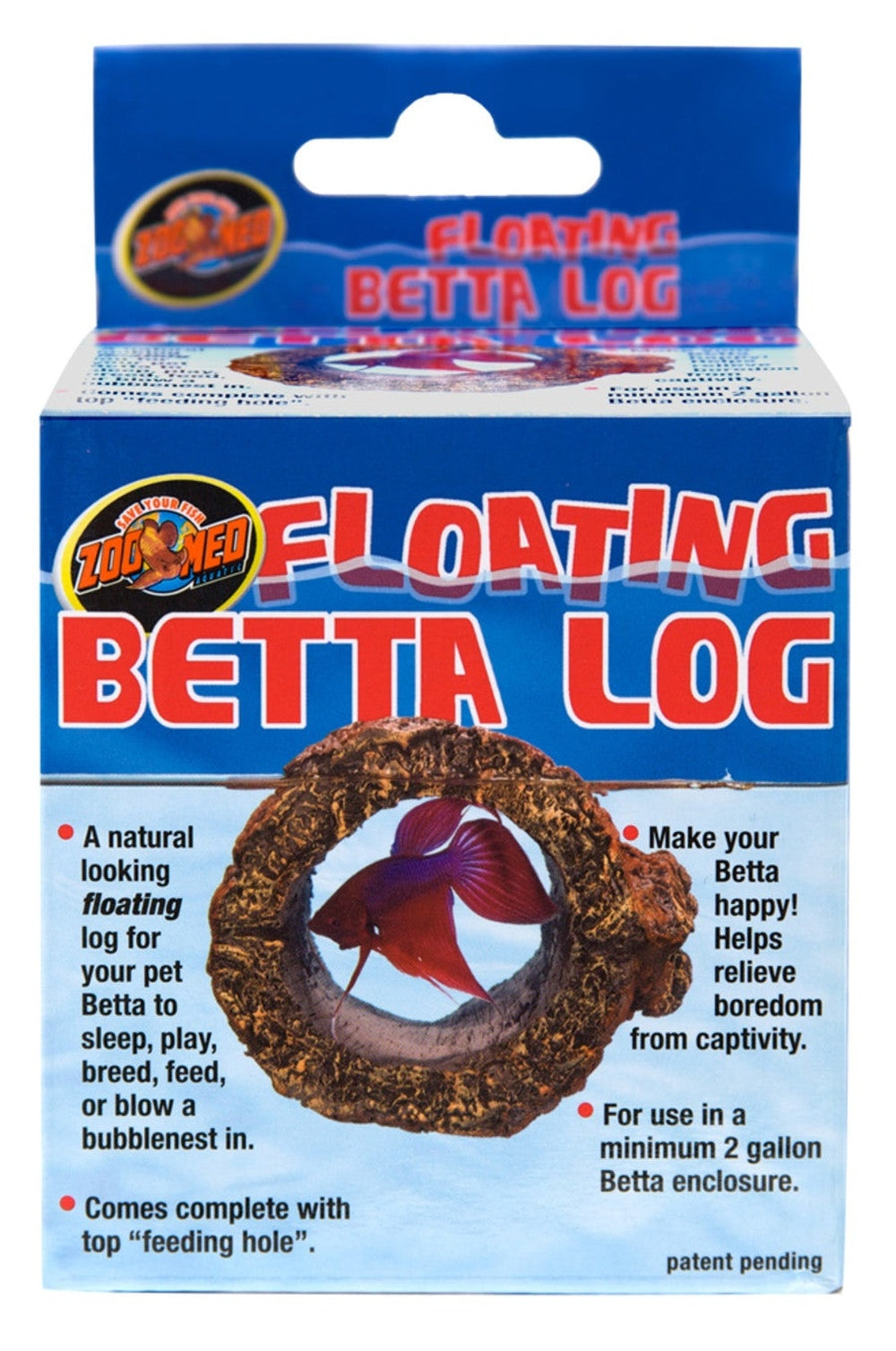 Zoo Med Floating Betta Log Aquarium Ornament Brown, 1ea