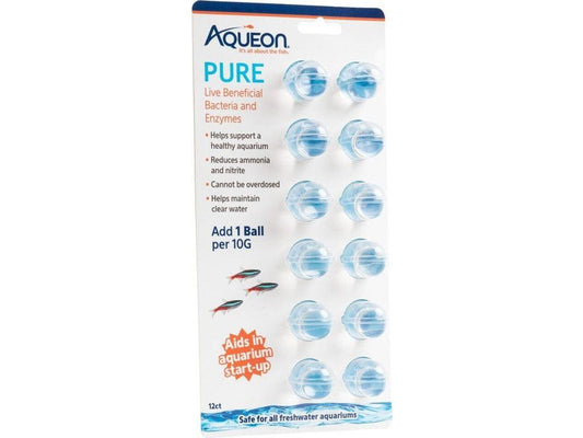 Aqueon PURE Live Beneficial Bacteria 12pk Aquarium Additives Aqueon