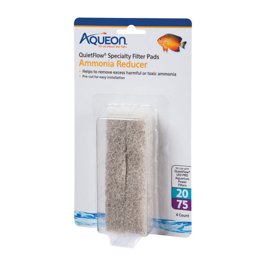 Quiet Flow Specialty Filter Pads Ammonia Reducer 20-75gal, 4ct Animals & Pet Supplies > Pet Supplies > Fish Supplies Aqueon