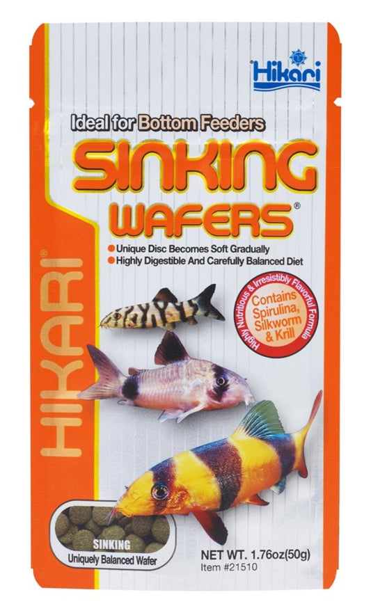 Hikari Sinking Wafers Rapidly Sinking Wafer Fish Food 1.76 oz Aquatic Diet Hikari