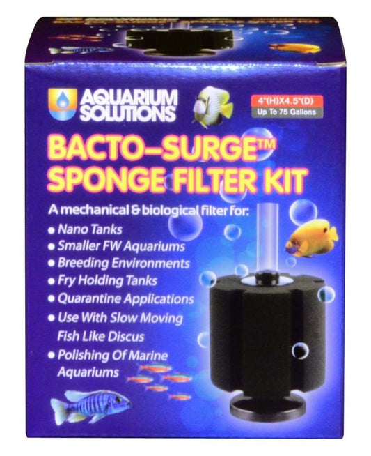 Aquarium Solutions Bacto-Surge Biological Action Sponge Filter Black, Large Fish Supplies Aquarium Solutions