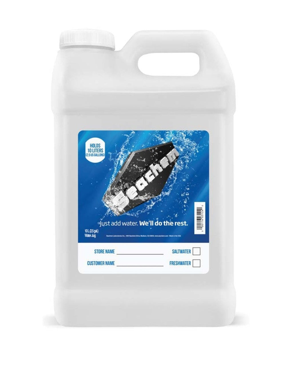 Seachem Laboratories Just Add Water Jug White 2.5 gal/10 l