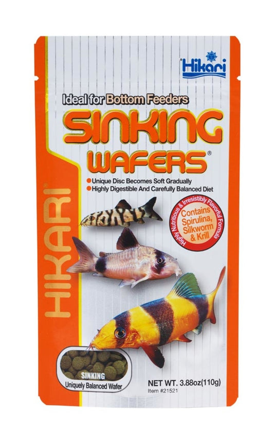 Hikari Sinking Wafers Rapidly Sinking Wafer Fish Food 3.88 oz Aquatic Diet Hikari