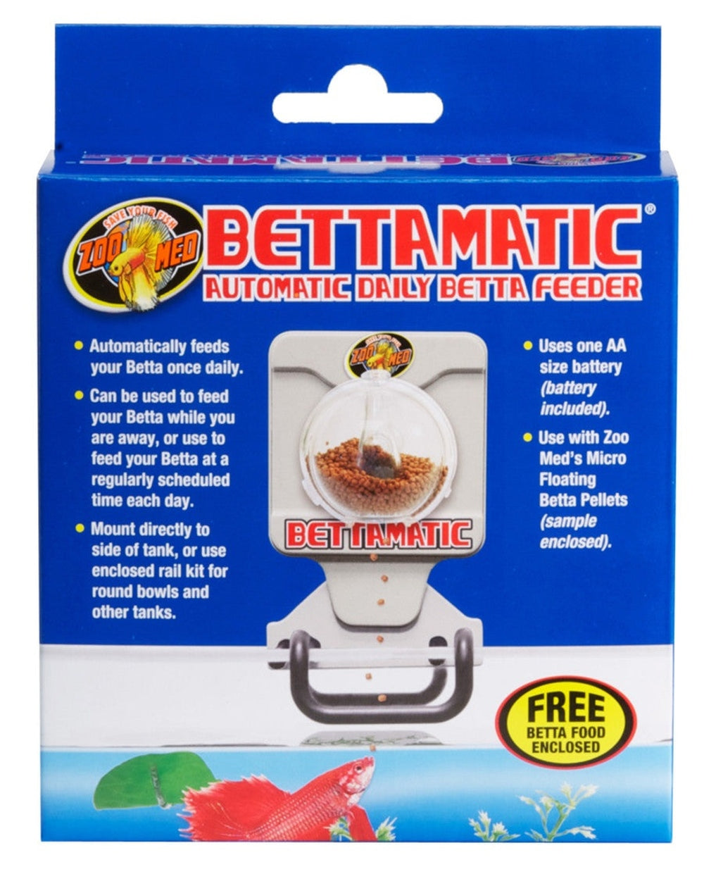 Zoo Med Bettamatic Automatic Daily Betta Fish Food Feeder White, 1ea Fish Supplies Zoo Med Aquatic