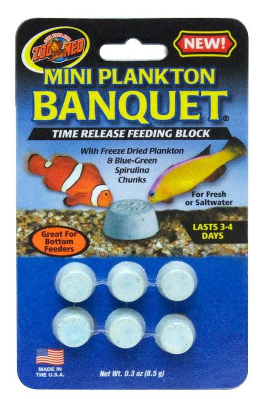 Zoo Med Plankton Banquet Fish Feeding Block 1ea/0.3 oz, Mini fish food Zoo Med Aquatic 