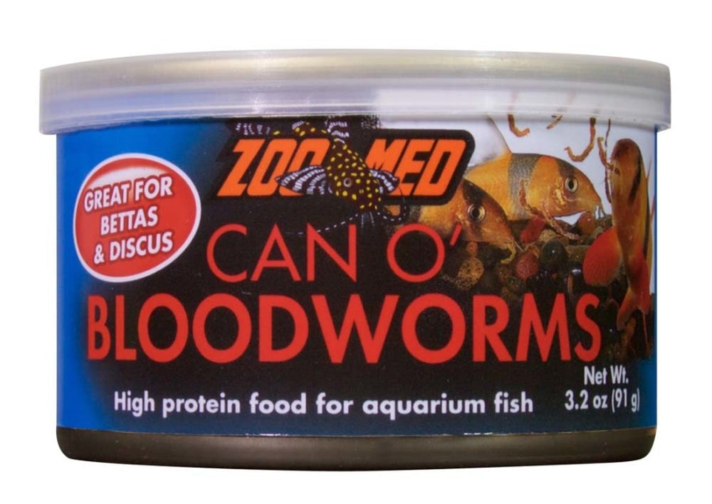 Zoo Med Can O' Bloodworms Freeze-Dried Fish Food 1ea/3.2 oz fish food Zoo Med Aquatic