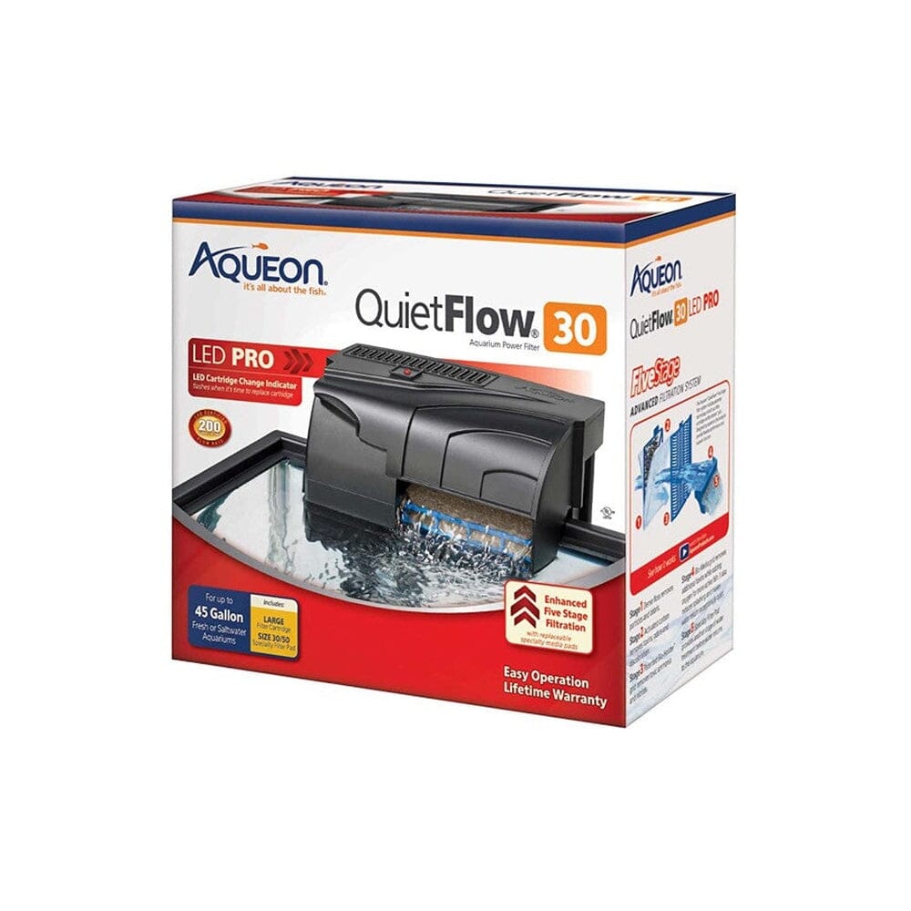 Aqueon QuietFlow LED PRO Aquarium Power Filter Size 30 Filter & Accessories Aqueon 