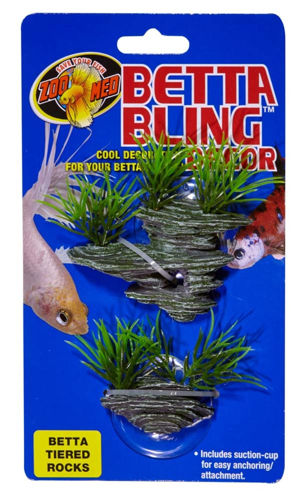 Zoo Med Betta Bling Tiered Rocks Green, Grey, 1ea