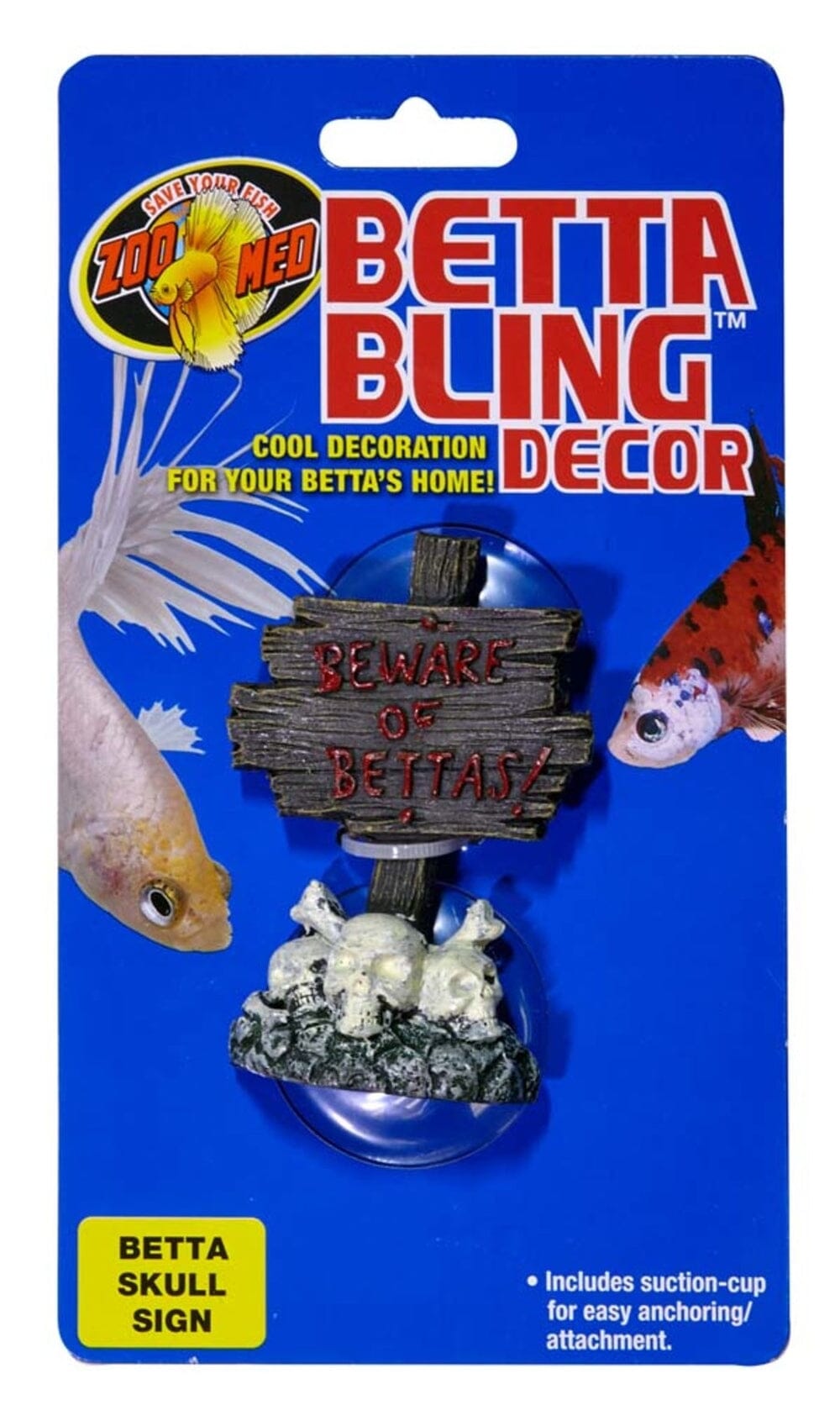 Zoo Med Betta Bling Skull Sign Multi-Color, 1ea Aquatic Decor Zoo Med Aquatic 