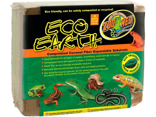 Zoo Med Eco Earth Coconut Fiber Substrate Brown, 1ea/3 pk