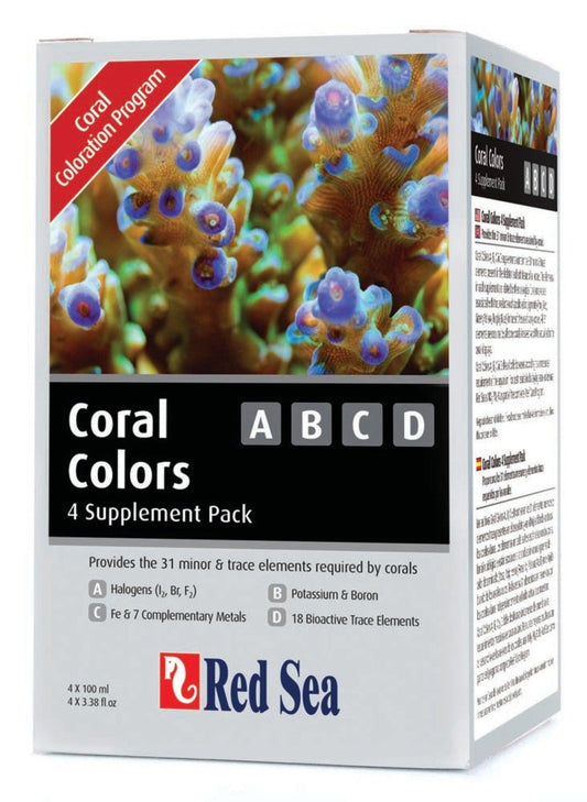 Red Sea Coral Colors ABCD 4 Supplement Pack 1ea Aquarium Additives Red Sea