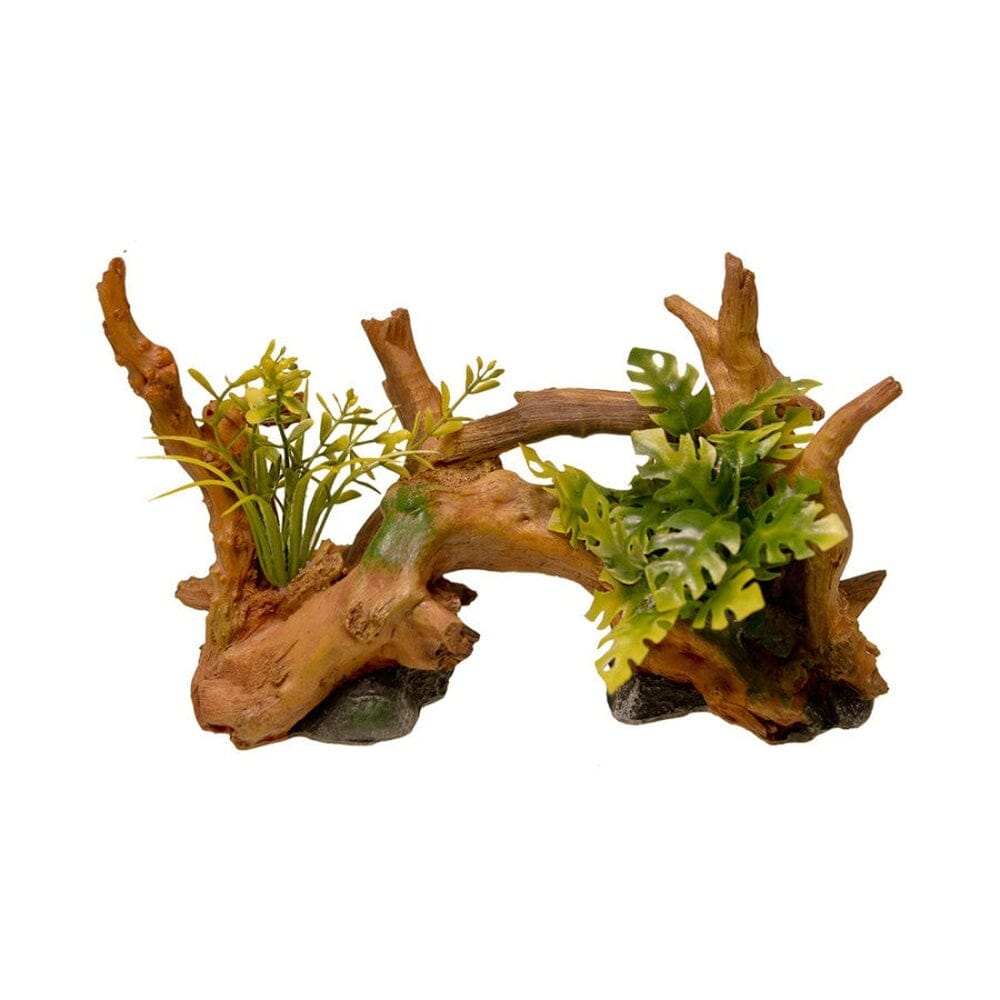 Blue Ribbon Pet Products Exotic Environments Centerpiece Driftwood with Plants Brown, Green 1ea/5.7 in, SMall Animals & Pet Supplies > Pet Supplies > Fish Supplies Blue Ribbon 