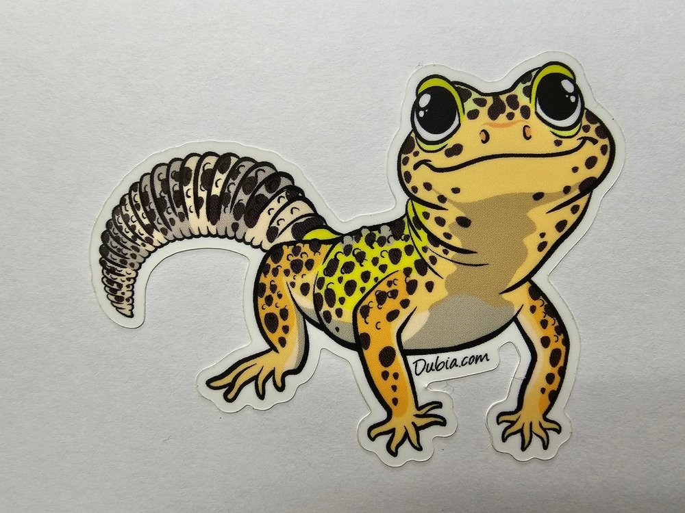 Orange/Green Leopard Gecko Sticker