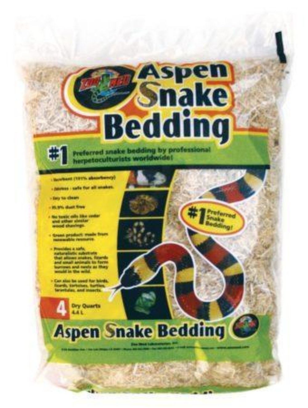 Zoo Med Aspen Snake Bedding, 4qt