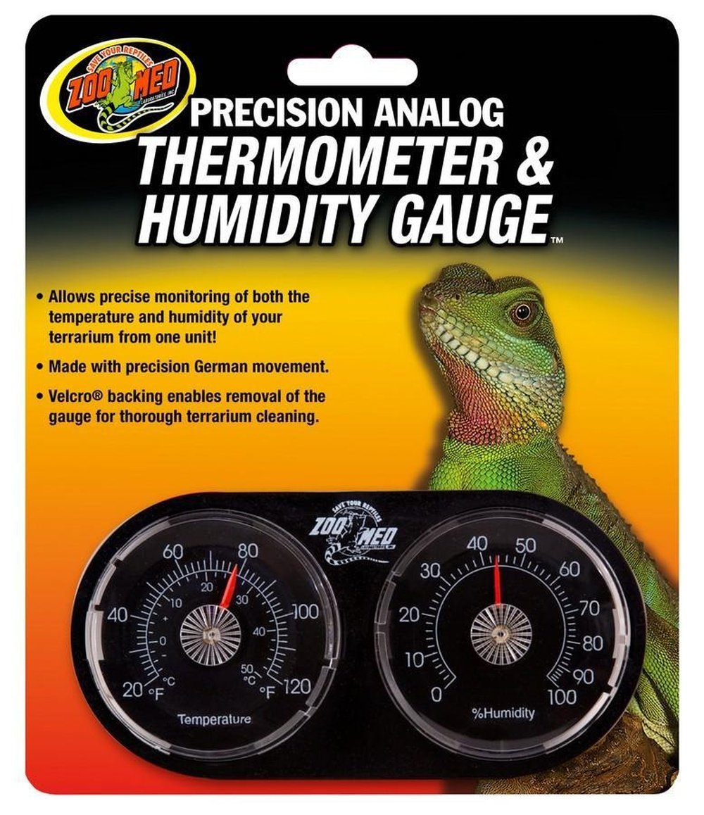 Zoo Med Precision Analog Thermometer & Humidity Gauge - Dubia.com