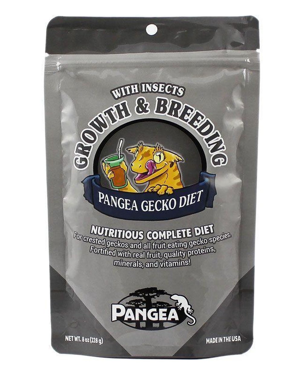 Pangea Growth & Breeding Complete Gecko Diet with Insects - Gray